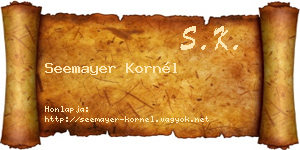 Seemayer Kornél névjegykártya