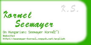 kornel seemayer business card